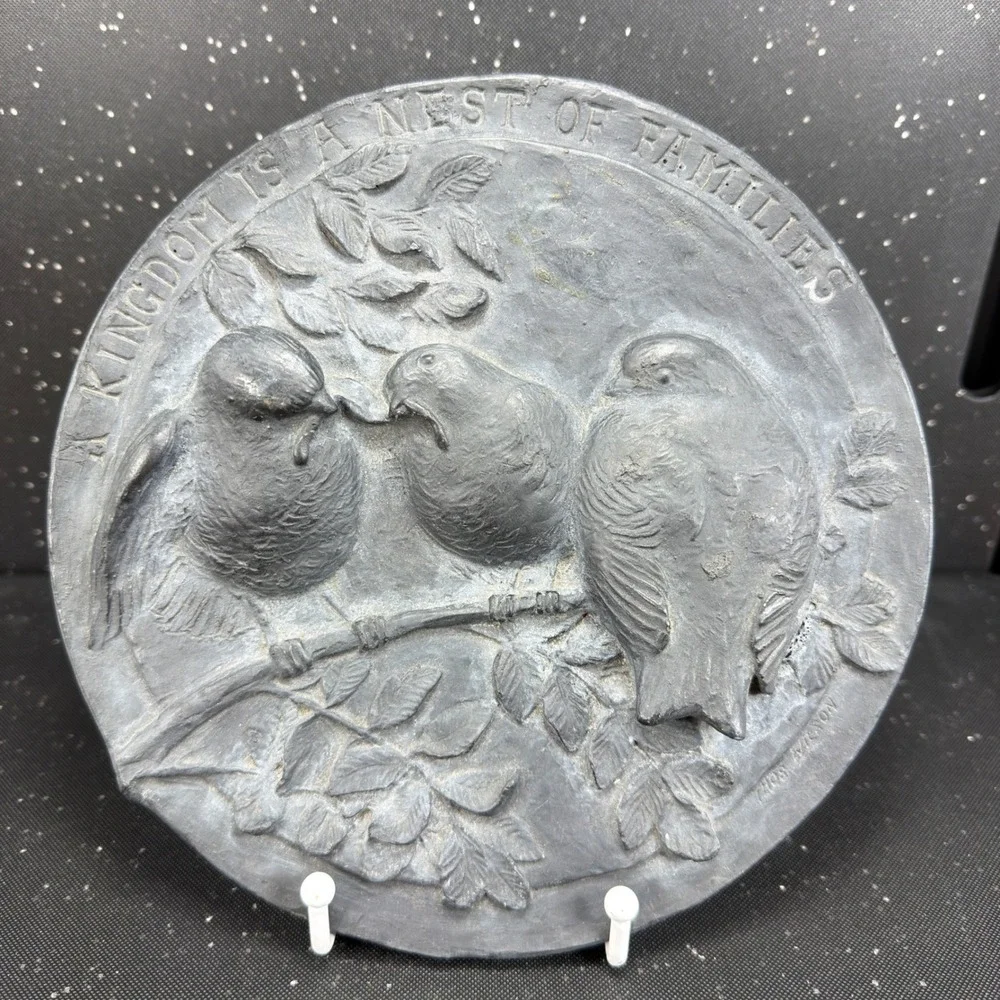 Hen Feathers Bird Wall Plaque A Kingdom Is A Nest Of Families Thos Wilson 8in